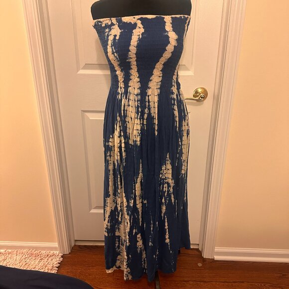 Aruba Blue Strapless Summer Dress – Size M - Picture 1 of 1